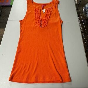 Charlotte Tarantola ribbed stretchy y2k tank top v-neck ruffles large